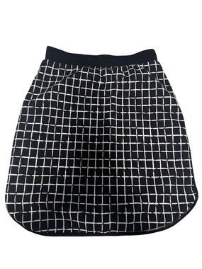 Le Lis Black and White Grid Skater Skirt